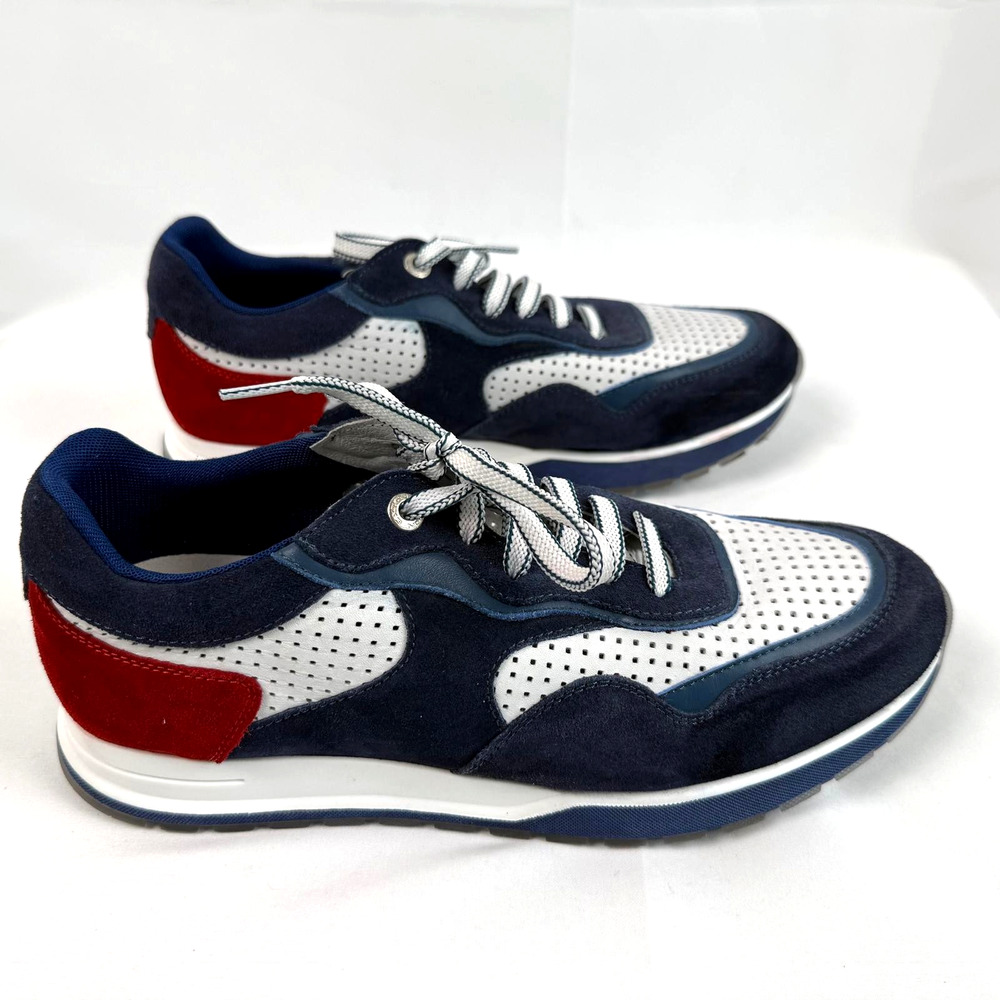 NWOB Exton perforated Colorblock sneakers Blue white EU Sz 44/US Men 11 Women 13